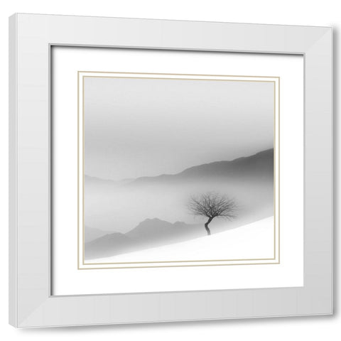 Cold White Modern Wood Framed Art Print with Double Matting by Nodeh, Mostafa