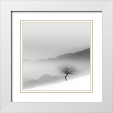 Cold White Modern Wood Framed Art Print with Double Matting by Nodeh, Mostafa
