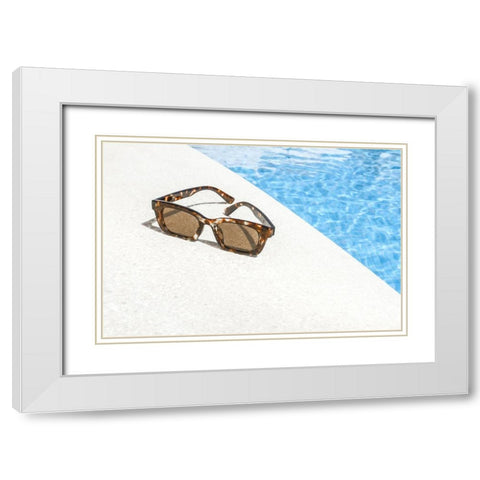 Pool_003 White Modern Wood Framed Art Print with Double Matting by 1x Studio III