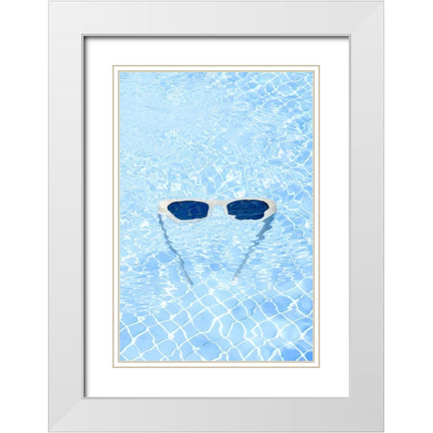 Pool_004 White Modern Wood Framed Art Print with Double Matting by 1x Studio III