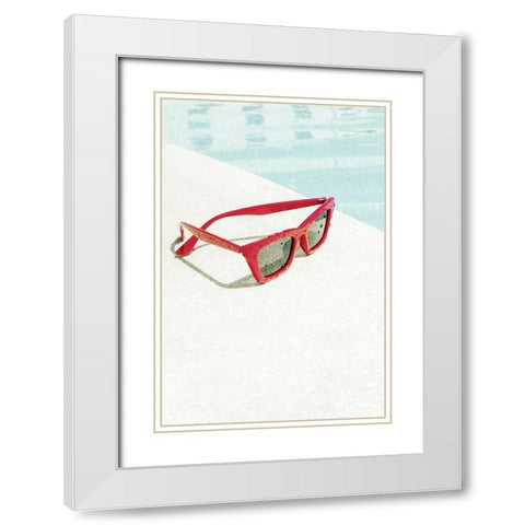 Pool_007 White Modern Wood Framed Art Print with Double Matting by 1x Studio III