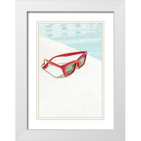Pool_007 White Modern Wood Framed Art Print with Double Matting by 1x Studio III