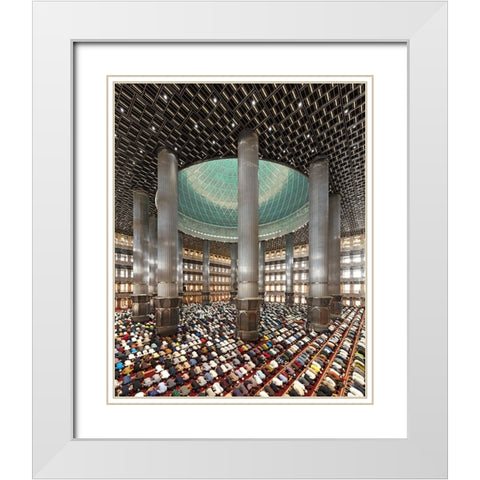 Prostration White Modern Wood Framed Art Print with Double Matting by Herliyanto, Gatot