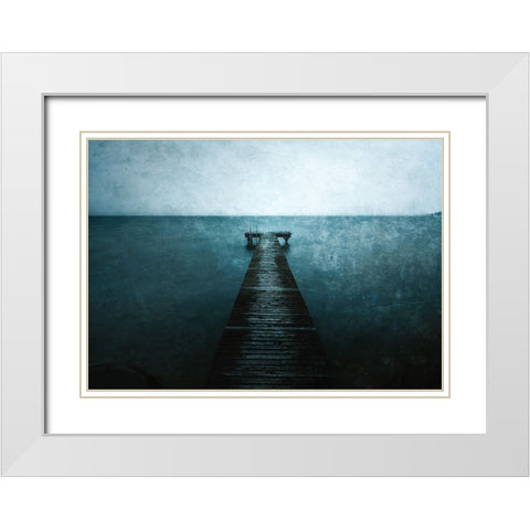 The path White Modern Wood Framed Art Print with Double Matting by Kazamil, Farid
