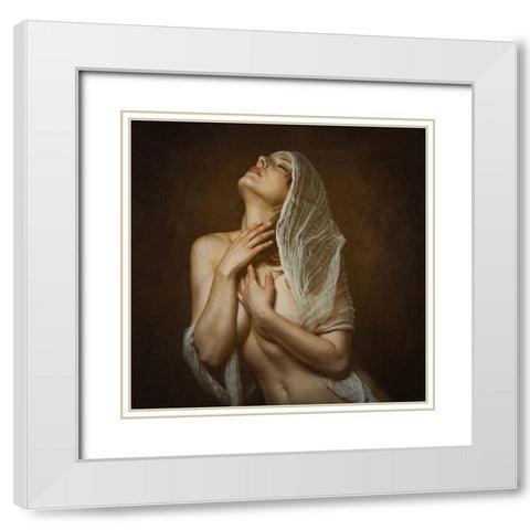 Madonna White Modern Wood Framed Art Print with Double Matting by Kurz, Christian