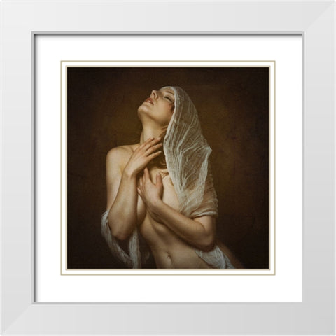 Madonna White Modern Wood Framed Art Print with Double Matting by Kurz, Christian