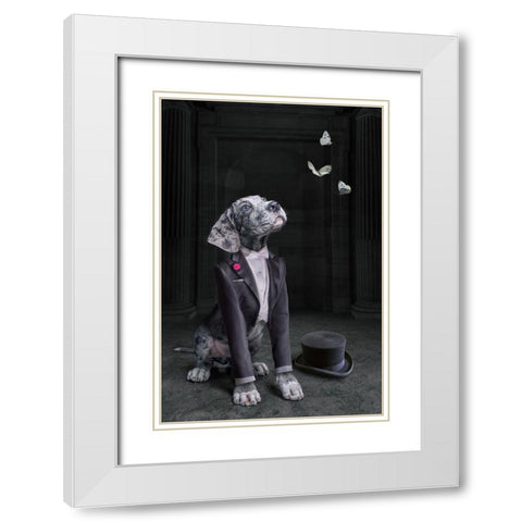 LordDog White Modern Wood Framed Art Print with Double Matting by Egger, Marcel