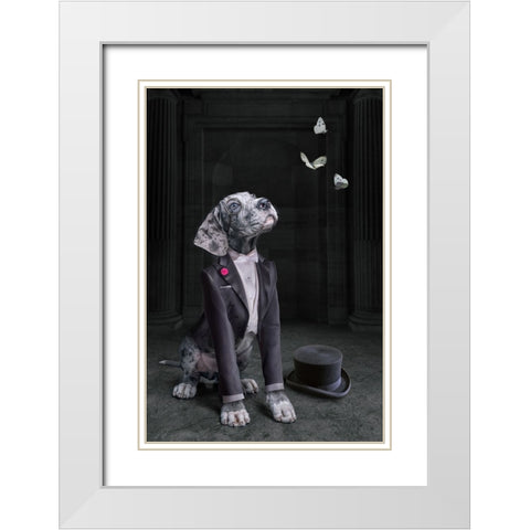 LordDog White Modern Wood Framed Art Print with Double Matting by Egger, Marcel
