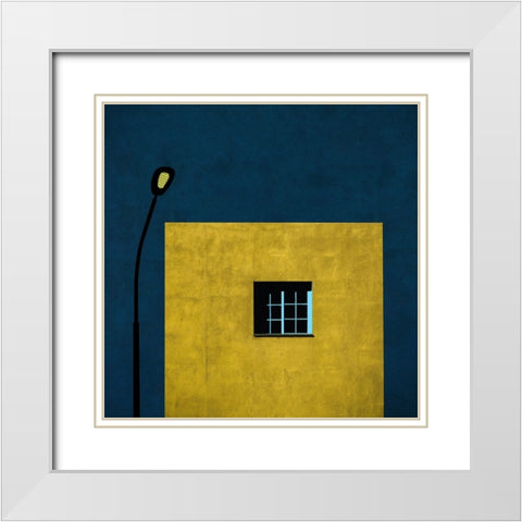 Urban abstract White Modern Wood Framed Art Print with Double Matting by Schuster, Inge