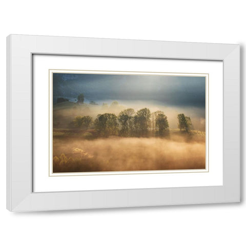 Sunrise veil White Modern Wood Framed Art Print with Double Matting by Ionut Coman, Alexandru
