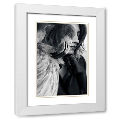 Profiles White Modern Wood Framed Art Print with Double Matting by Bousca, Bogdan