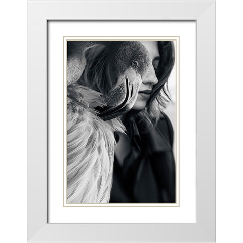 Profiles White Modern Wood Framed Art Print with Double Matting by Bousca, Bogdan