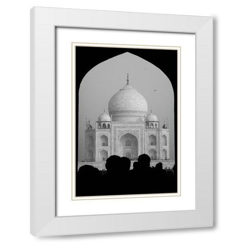 First sight of the Taj Mahal White Modern Wood Framed Art Print with Double Matting by Raif, Joshua