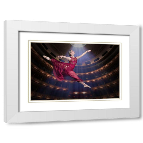 Ballerinarouge White Modern Wood Framed Art Print with Double Matting by Egger, Marcel