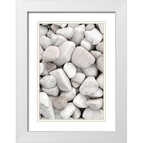 Stones_005 White Modern Wood Framed Art Print with Double Matting by 1x Studio III