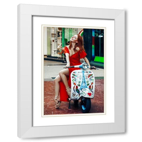Enjoy in every moment of your ride White Modern Wood Framed Art Print with Double Matting by Bolgov (Axe), Ruslan