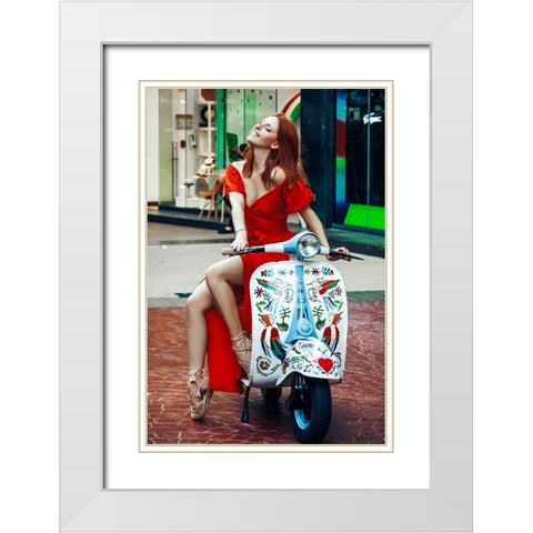 Enjoy in every moment of your ride White Modern Wood Framed Art Print with Double Matting by Bolgov (Axe), Ruslan