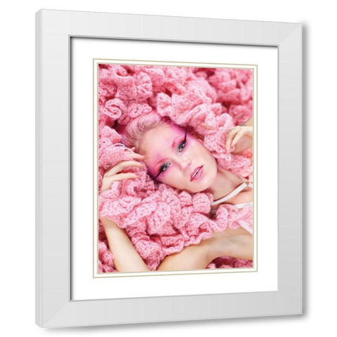 pink lady White Modern Wood Framed Art Print with Double Matting by Allmaier, Michael