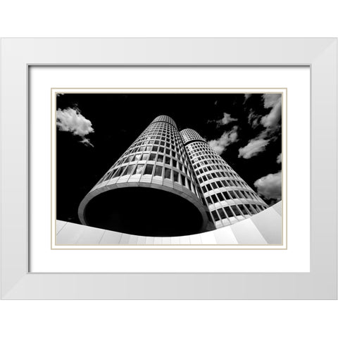 BMW White Modern Wood Framed Art Print with Double Matting by Richter, Regine