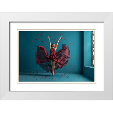 Olivia Performance White Modern Wood Framed Art Print with Double Matting by Suhardjo, Lisdiyanto