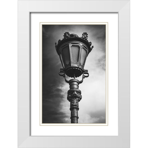 Portrait of lampshade White Modern Wood Framed Art Print with Double Matting by Trosic, Dragan