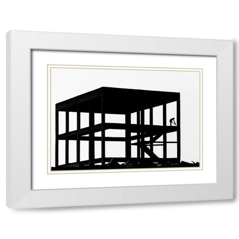 AdnAaat White Modern Wood Framed Art Print with Double Matting by Yilman, Gulsen
