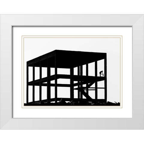 AdnAaat White Modern Wood Framed Art Print with Double Matting by Yilman, Gulsen