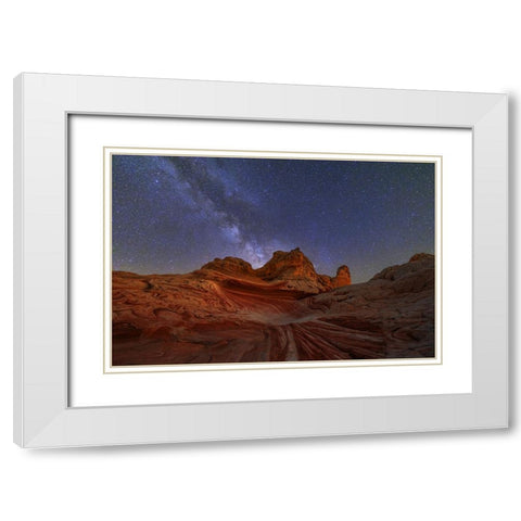 White Pocket Under Milkway White Modern Wood Framed Art Print with Double Matting by pingwei pan, joy