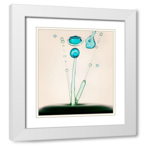 Drops of Life White Modern Wood Framed Art Print with Double Matting by Taransohal