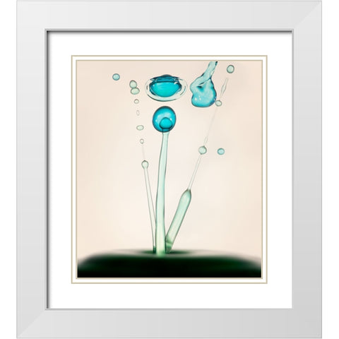 Drops of Life White Modern Wood Framed Art Print with Double Matting by Taransohal