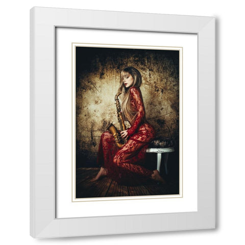 Music is your own wisdom White Modern Wood Framed Art Print with Double Matting by Bolgov (Axe), Ruslan