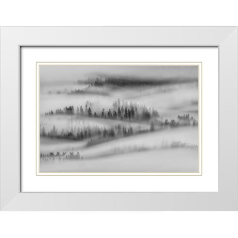 Autumn Impresions White Modern Wood Framed Art Print with Double Matting by Kuric Ep, Marian