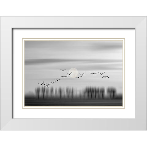 Flying free! White Modern Wood Framed Art Print with Double Matting by Wijers Smeets, Wilma