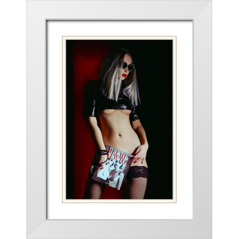 Helmut White Modern Wood Framed Art Print with Double Matting by Bolgov (Axe), Ruslan