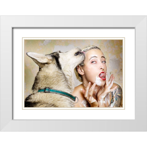 tasty White Modern Wood Framed Art Print with Double Matting by Allmaier, Michael
