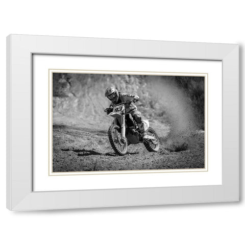 Acceleration White Modern Wood Framed Art Print with Double Matting by Stepanov, Dmitry
