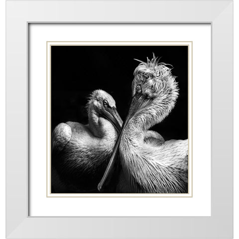 Crisscross White Modern Wood Framed Art Print with Double Matting by Singh, Anita