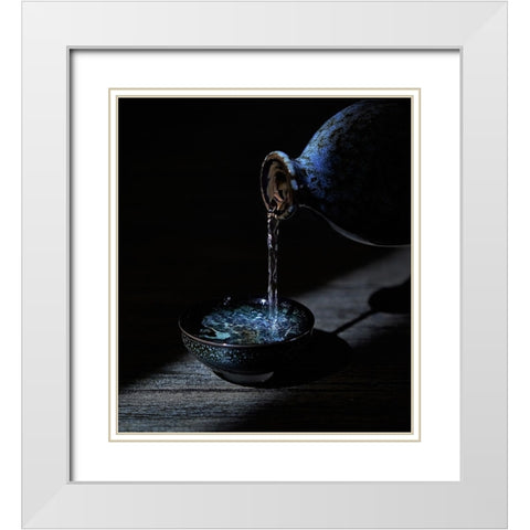 light and shadow White Modern Wood Framed Art Print with Double Matting by One-Corner