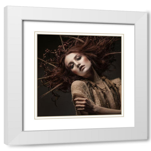 Roots2 White Modern Wood Framed Art Print with Double Matting by Tesching, Klaus