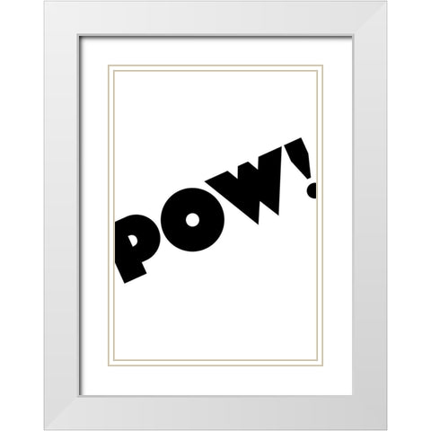 POW! White Modern Wood Framed Art Print with Double Matting by 1x Studio II
