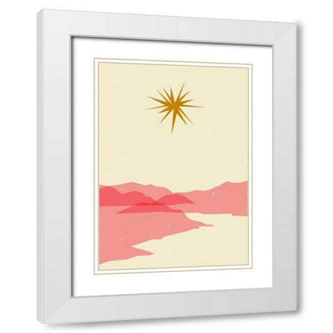 Sunny landscape White Modern Wood Framed Art Print with Double Matting by NKTN