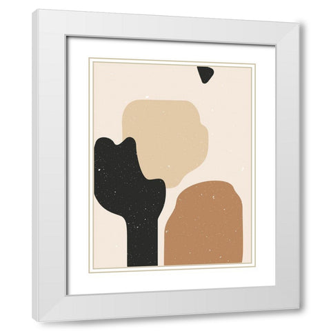 Abstract composition 1 White Modern Wood Framed Art Print with Double Matting by NKTN