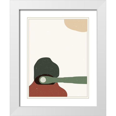 Abstract composition 4 White Modern Wood Framed Art Print with Double Matting by NKTN