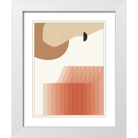 Abstract composition 5 White Modern Wood Framed Art Print with Double Matting by NKTN
