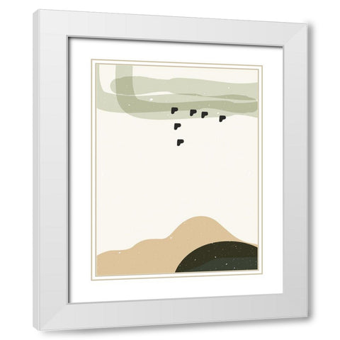 Abstract composition 9 White Modern Wood Framed Art Print with Double Matting by NKTN