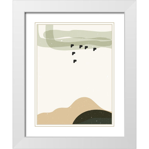 Abstract composition 9 White Modern Wood Framed Art Print with Double Matting by NKTN