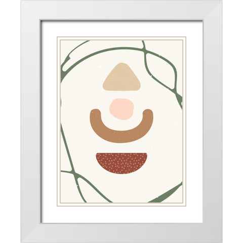 Abstract composition 10 White Modern Wood Framed Art Print with Double Matting by NKTN