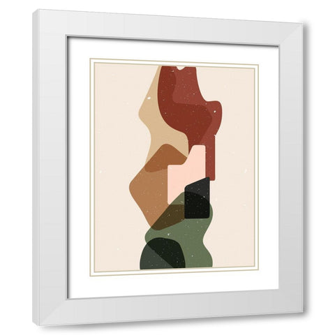 Abstract composition 12 White Modern Wood Framed Art Print with Double Matting by NKTN