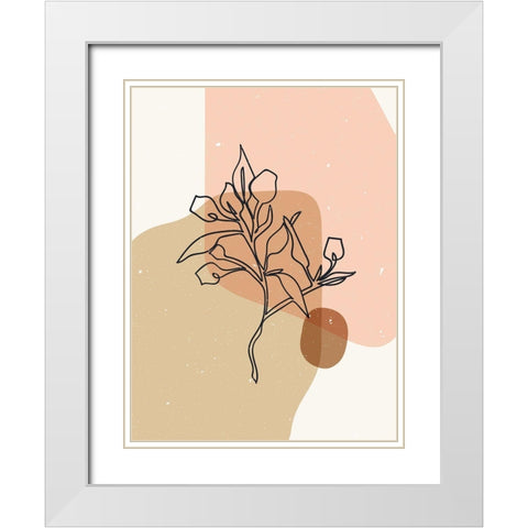 Abstract composition 14 White Modern Wood Framed Art Print with Double Matting by NKTN