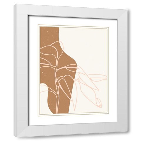 Abstract composition 16 White Modern Wood Framed Art Print with Double Matting by NKTN